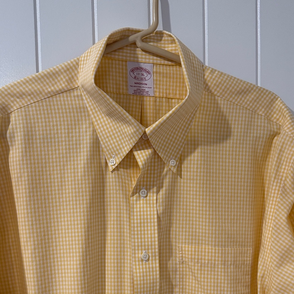 Brooks Brothers Madison Yellow Checkered Men's Shirt